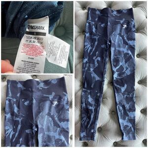 Gymshark Camo Leggings Blue Small